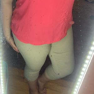 Tan Capri jeans
